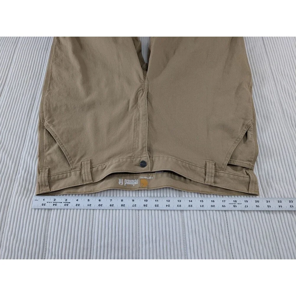 Carhartt Rigby Canvas Dungaree Pants Mens 42x32 Tan Relaxed Workwear